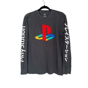 PlayStation x Tailgate Long Sleeve T Shirt Men's Small PrintGray Logo Videogames